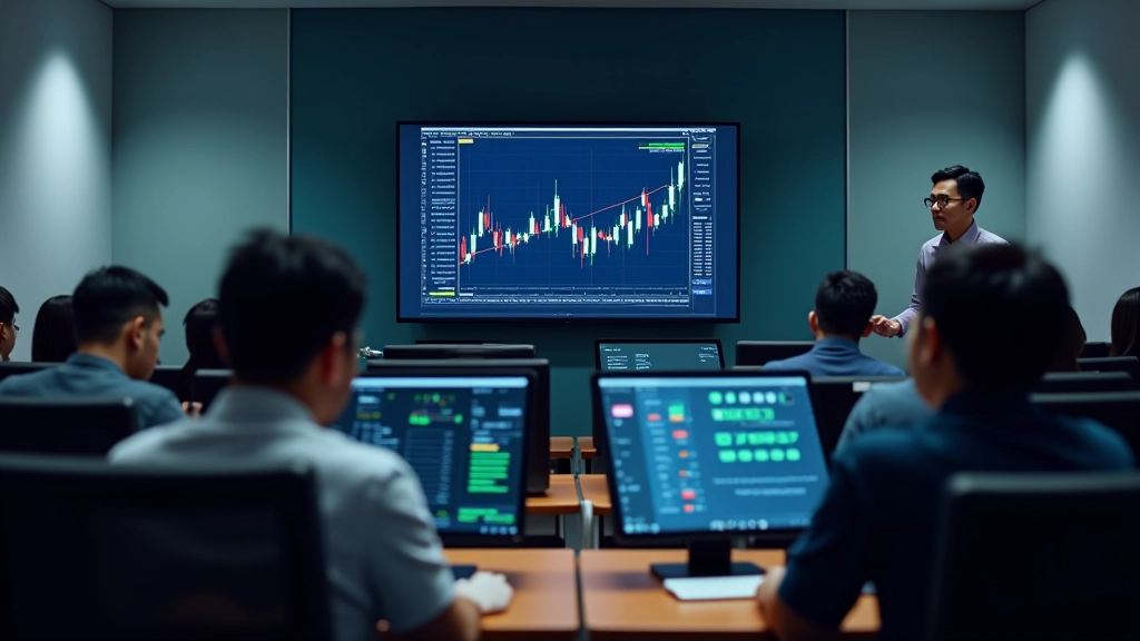 Trading workshop with participants learning chart analysis